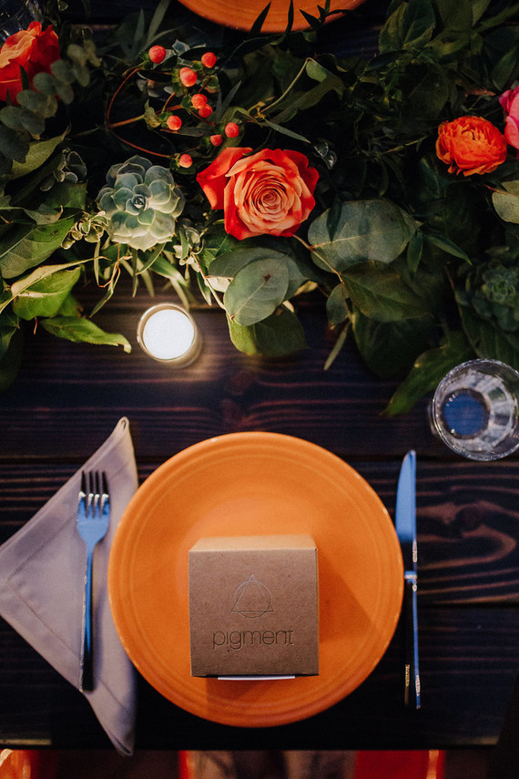 Orange place setting