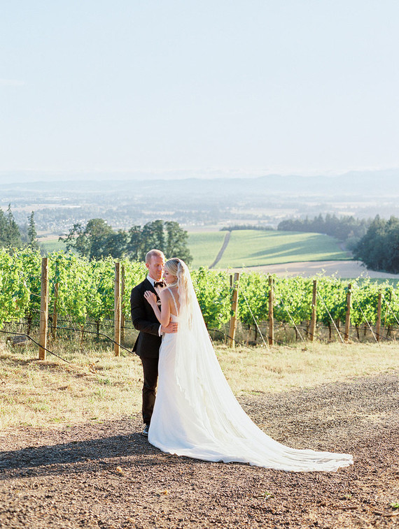 Wine country wedding portrait
