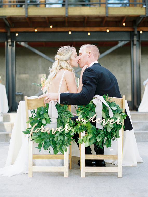 Bride and groom chairs