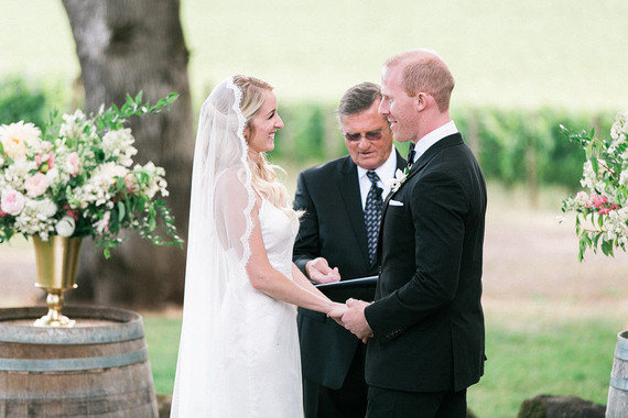 Wine country wedding ceremony