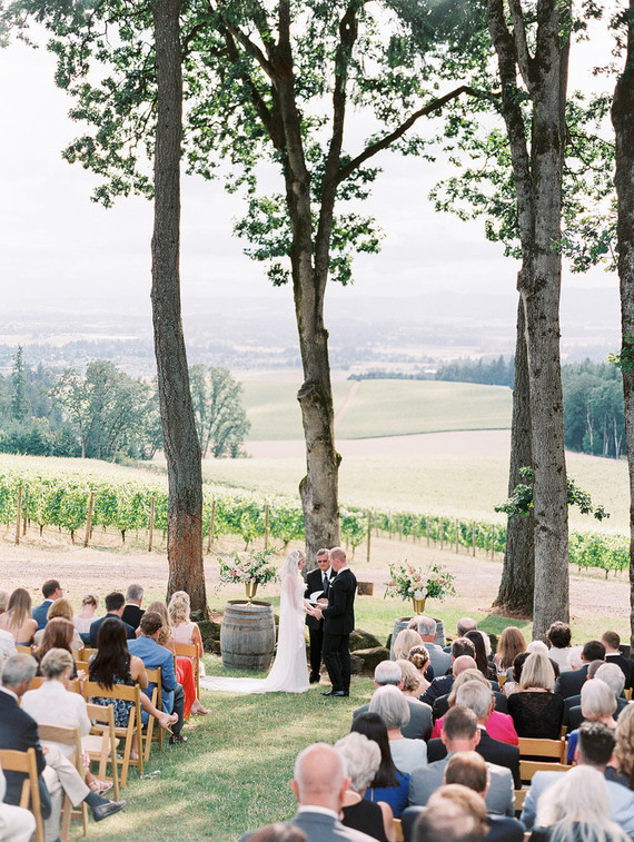 Wine country wedding ceremony