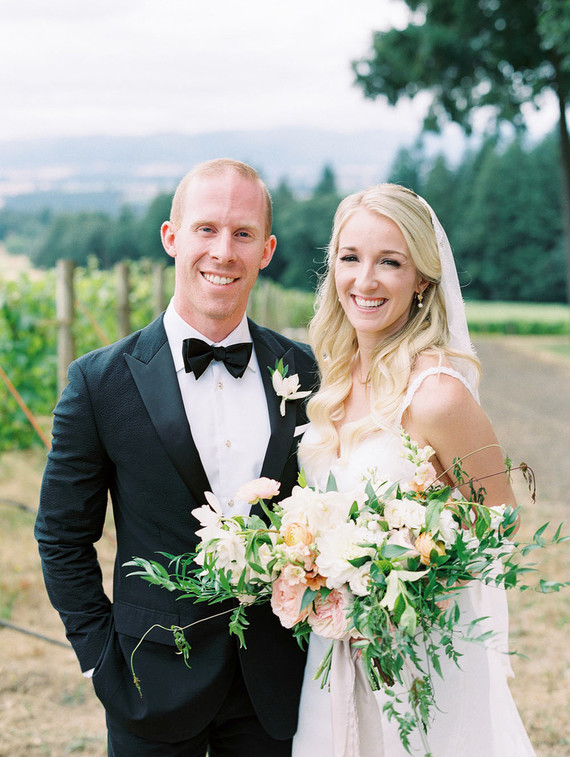 Wine country wedding portrait