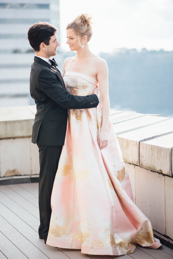 Pink wedding dress