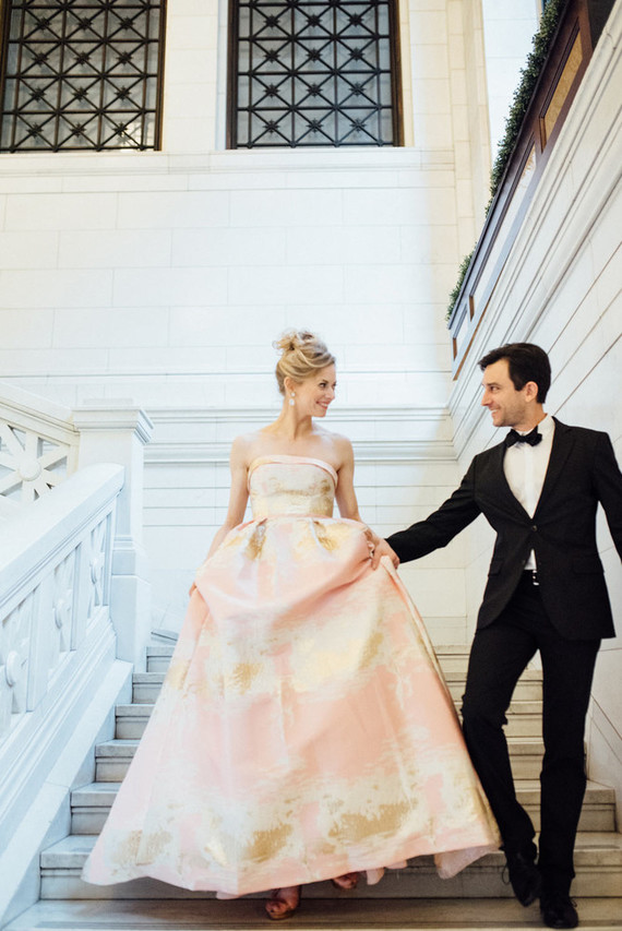 Pink wedding dress