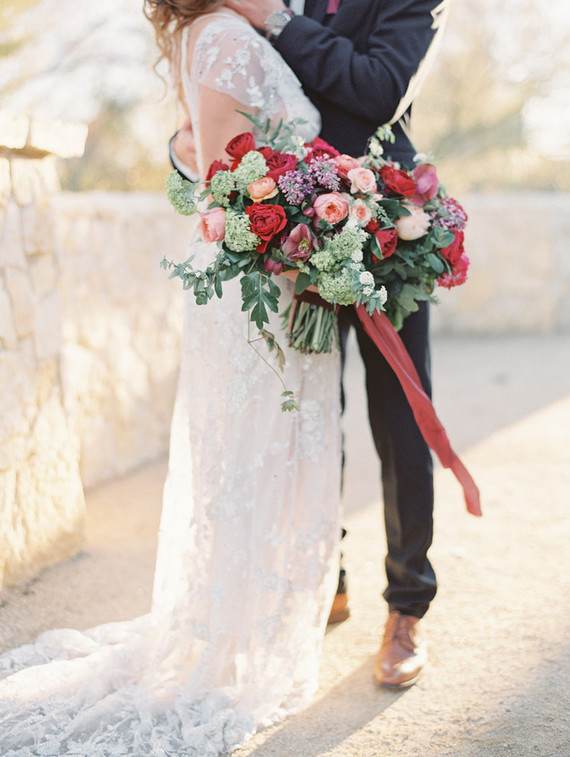 Red bridal bouquet