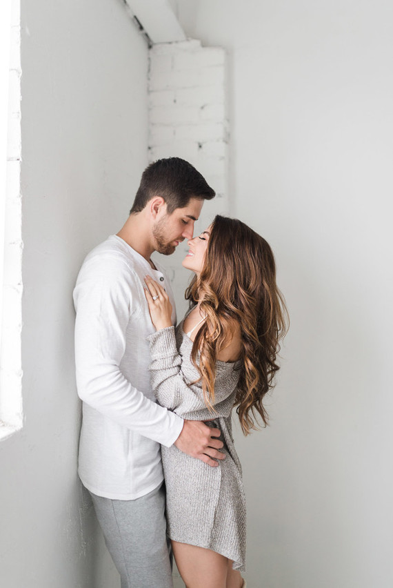 Romantic engagement portrait