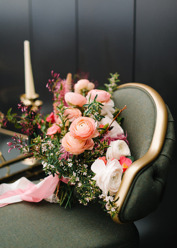 Coral bridal bouquet