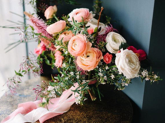 Coral bridal bouquet