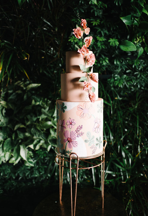 Floral wedding cake