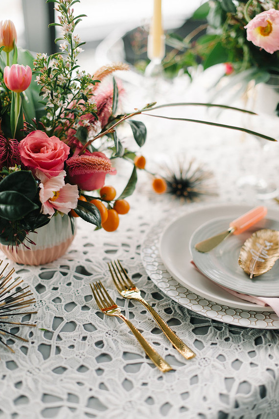 Gold place setting