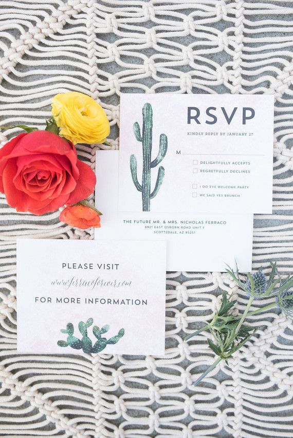 Cactus wedding invtations