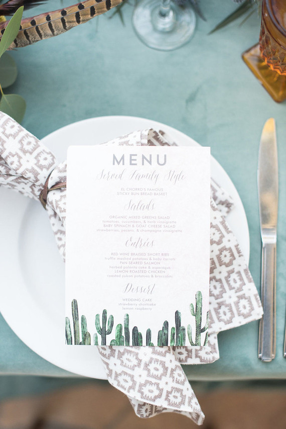 Cactus menu design
