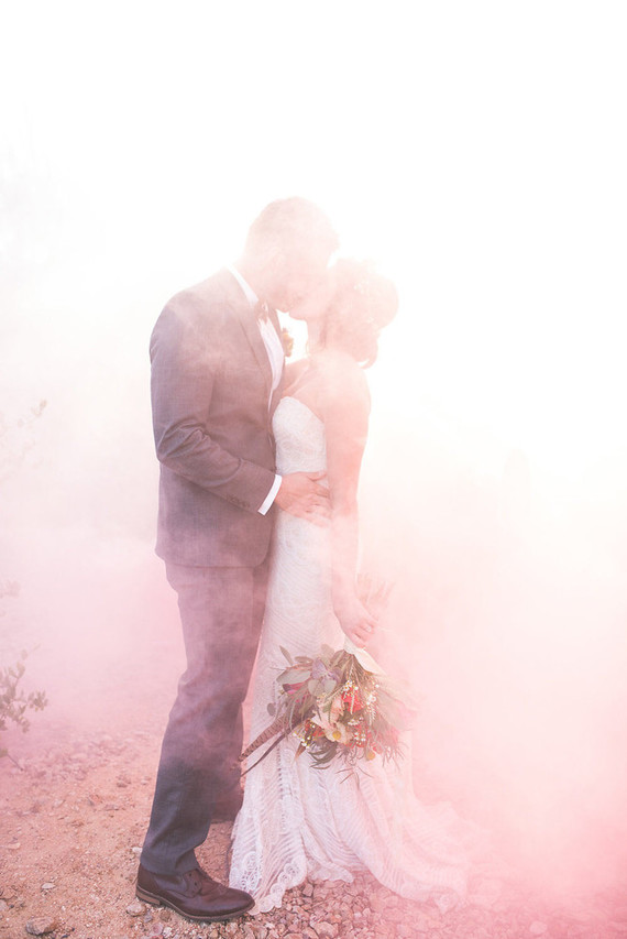 Desert wedding portrait
