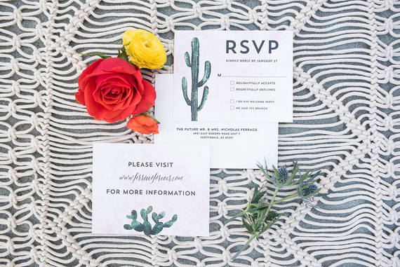 Cactus wedding invitations
