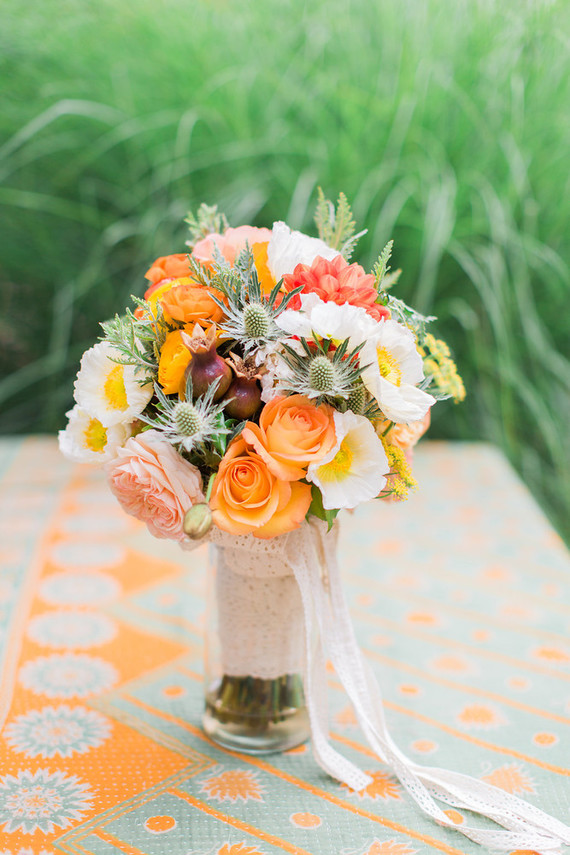 Orange bridal bouquet