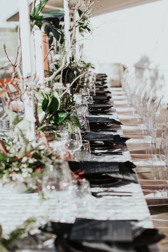 Black place settings