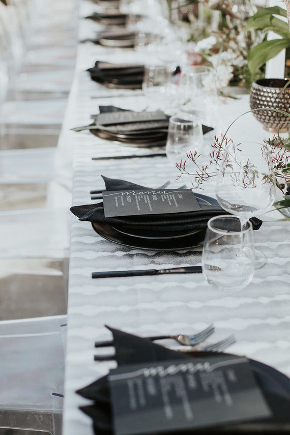 Black place settings