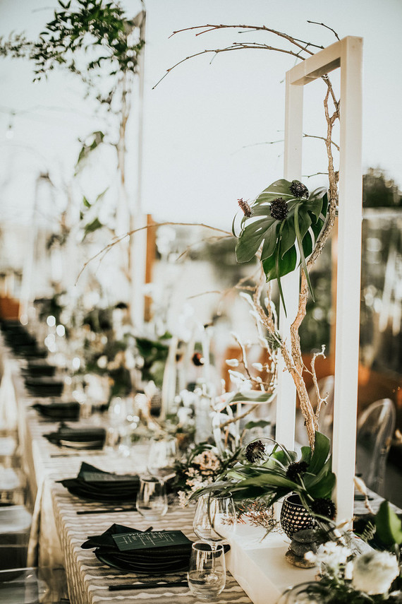 White and black tablescape