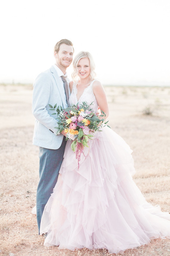 Mia Solano pink wedding dress