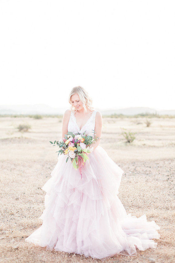 Mia Solano pink wedding dress