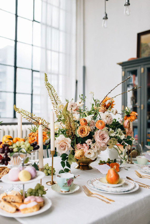 Orange floral centerpiece