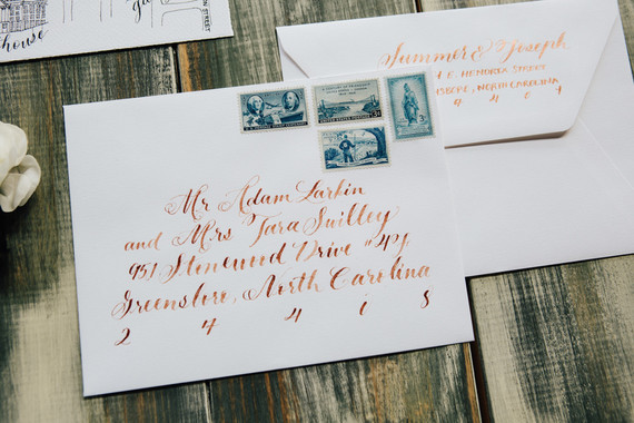 Hand lettered invitations