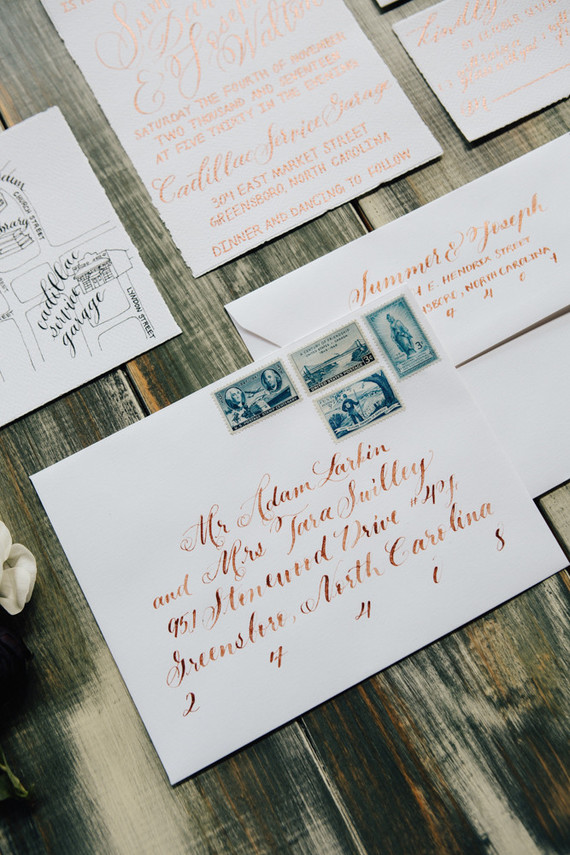 Hand lettered invitations