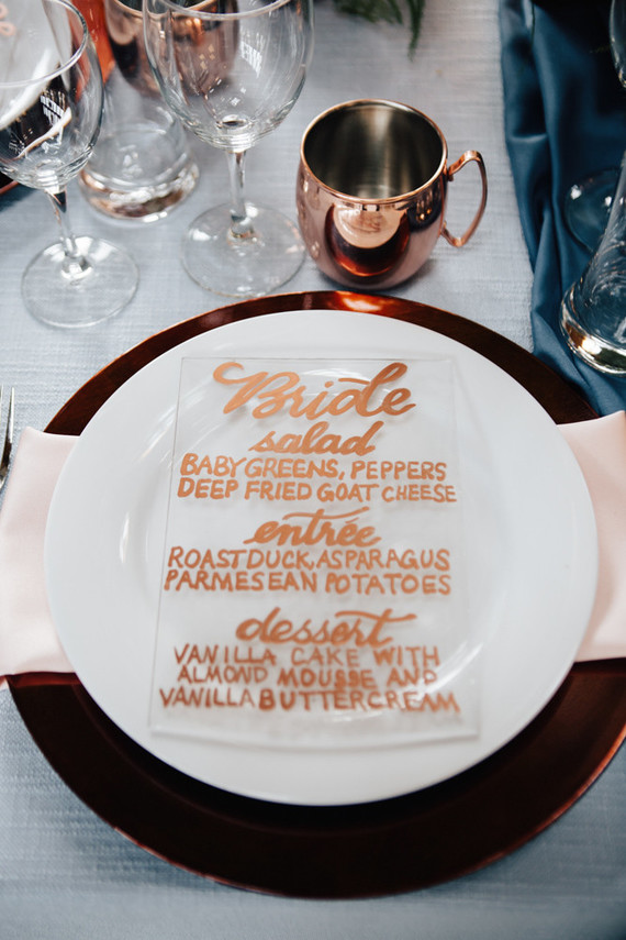 Acrylic menu