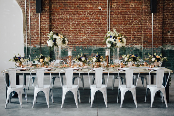 Industrial wedding tablescape