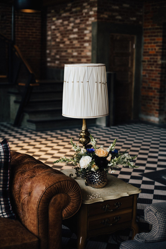 Industrial wedding inspiration at a Cadillac Service Garage