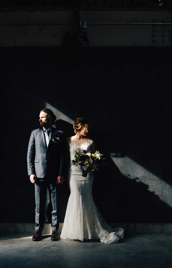 moody wedding portrait