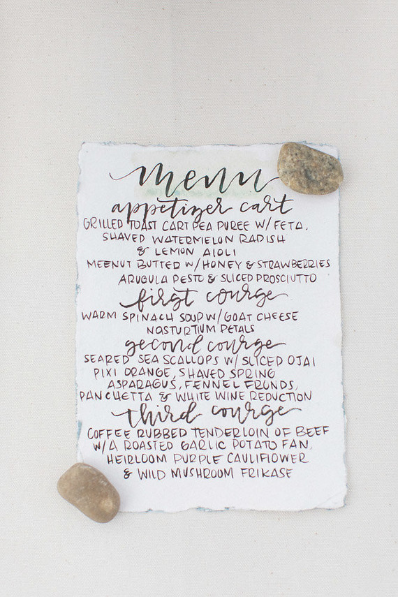 Calligraphy menu Inspiration