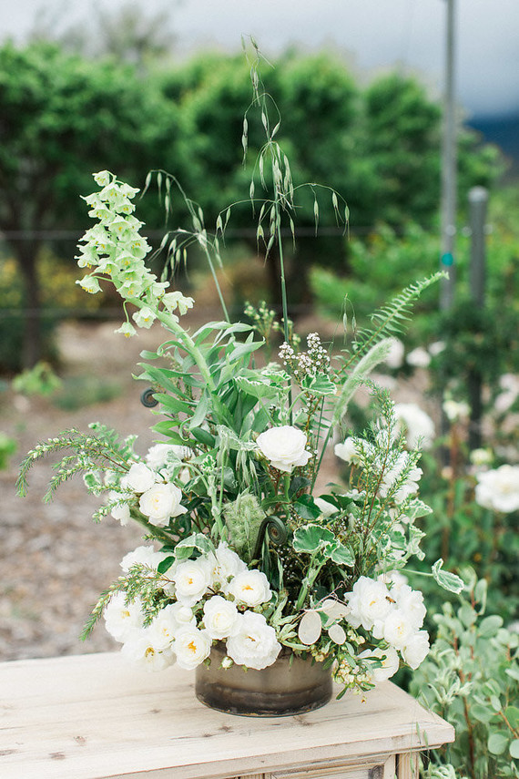 White wedding florals