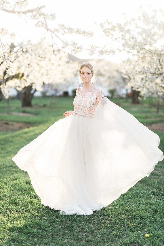 Floral wedding dress