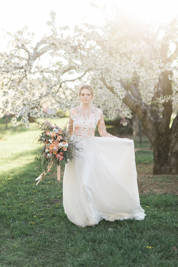 Floral wedding dress
