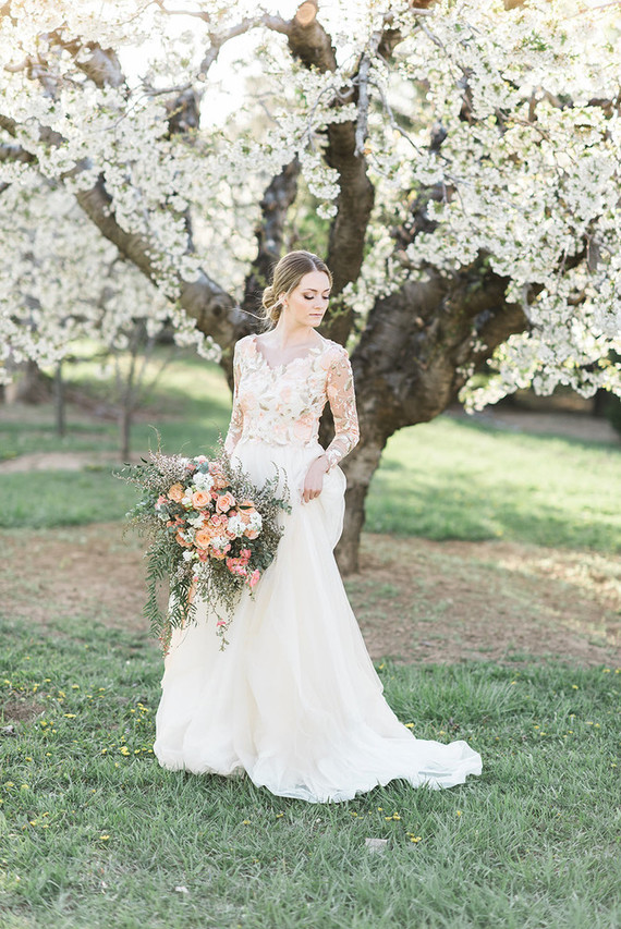 Floral wedding dress