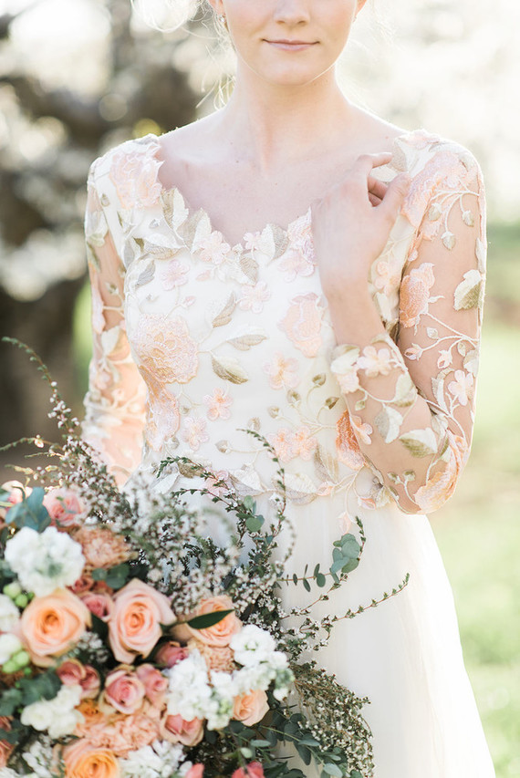 Floral wedding dress