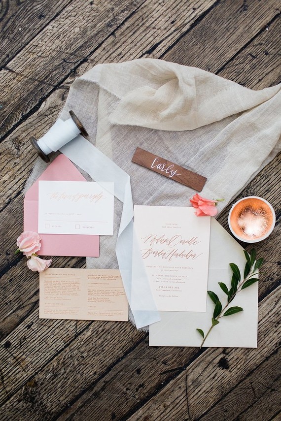 Calligraphy wedding invitations