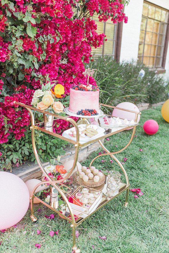 Gold dessert cart