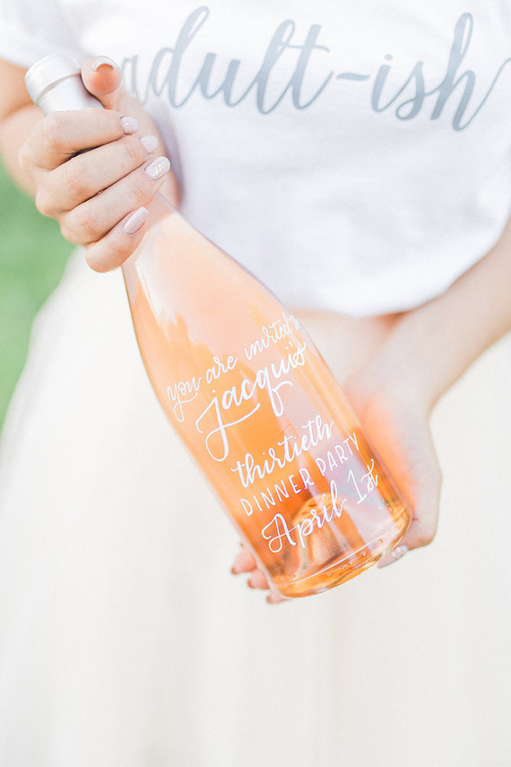 Custom wine bottle invitation