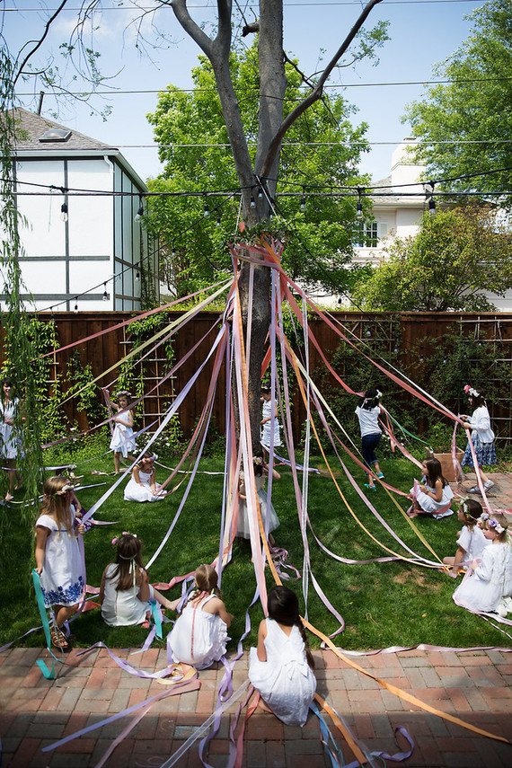 Spring girl's maypole party