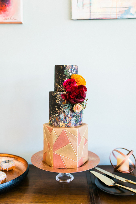 Geometric wedding cake
