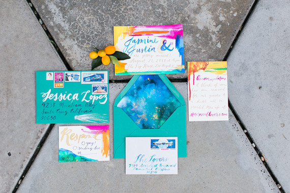 Painted wedding invitations