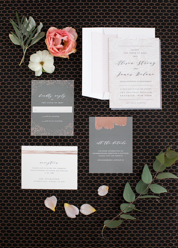 Modern custom wedding invites from Minted