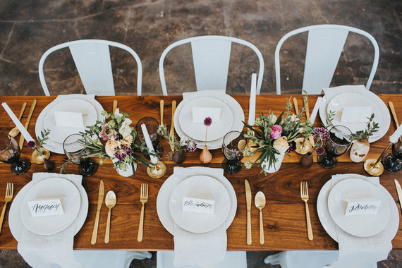 White and gold place setting