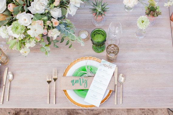 Green place setting