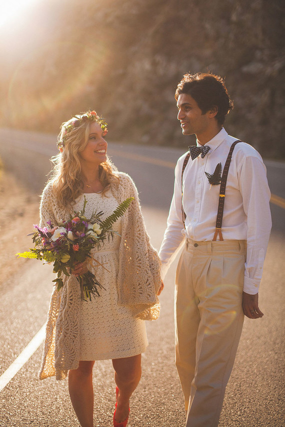 Beach wedding portrait