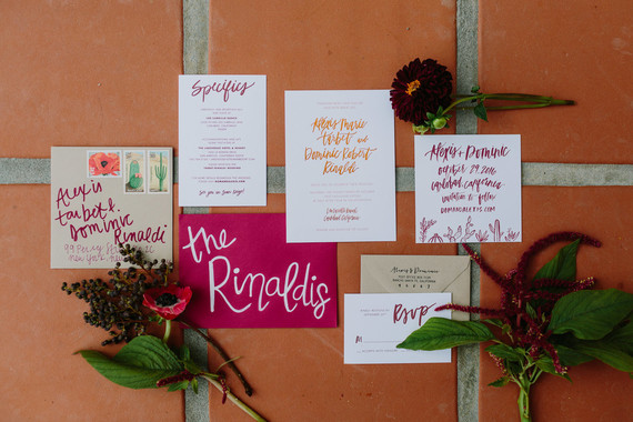 Colorful wedding invitations