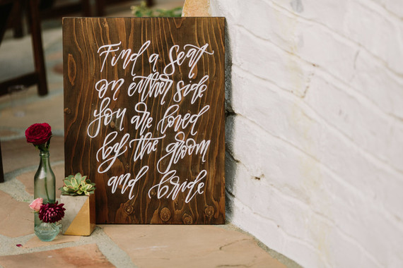 Calligraphy wedding sign