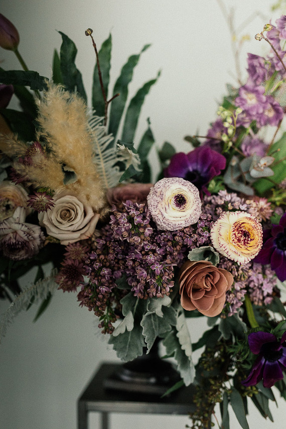 Purple wedding flowers